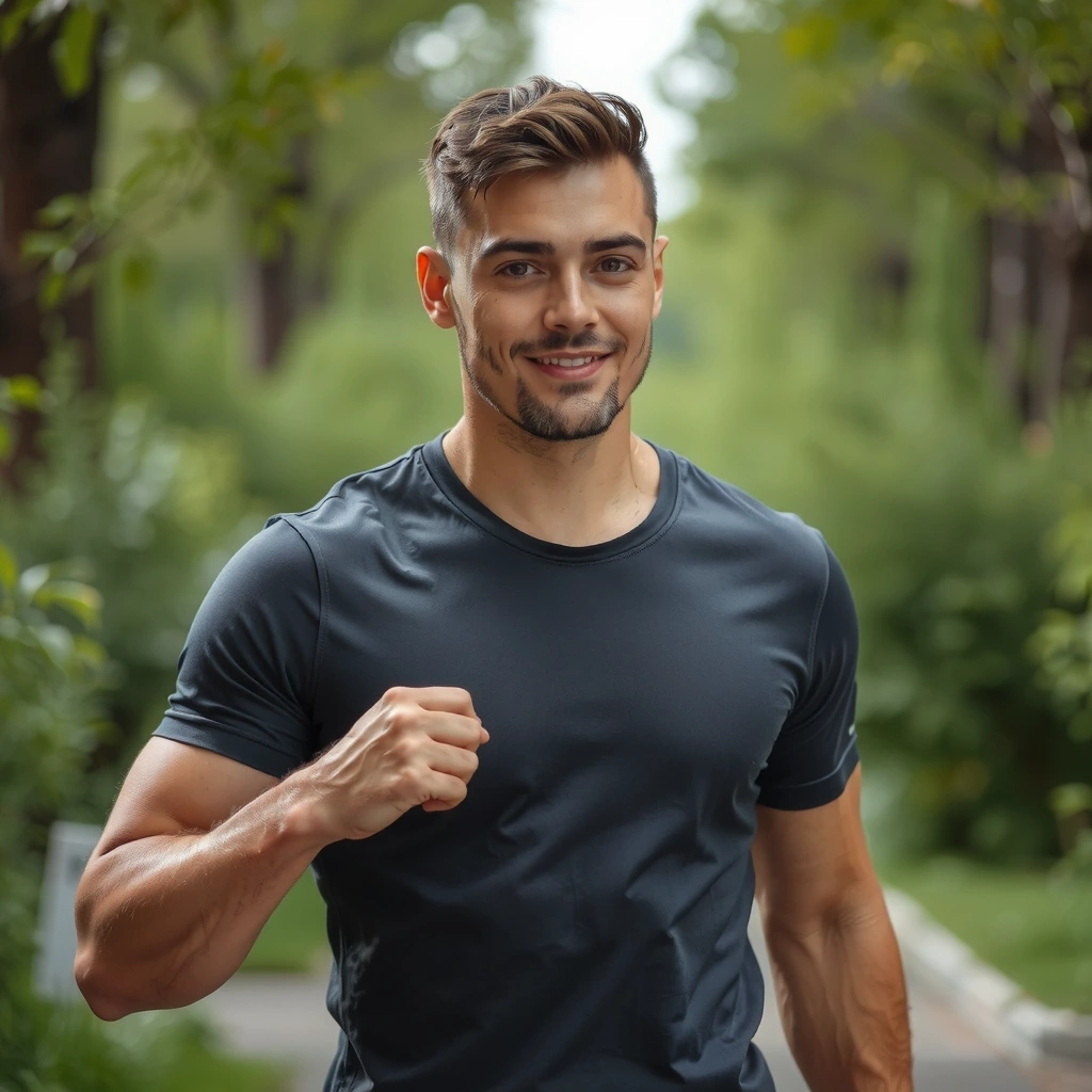 Strong, active man symbolizing men's vitamins