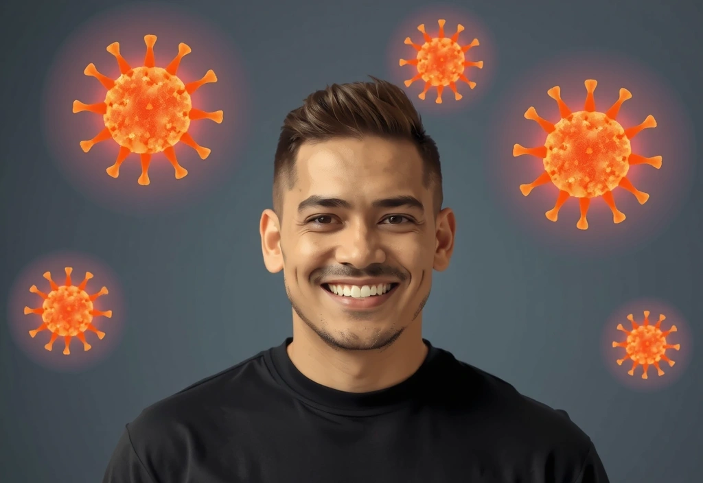 Healthy man with strong immune system