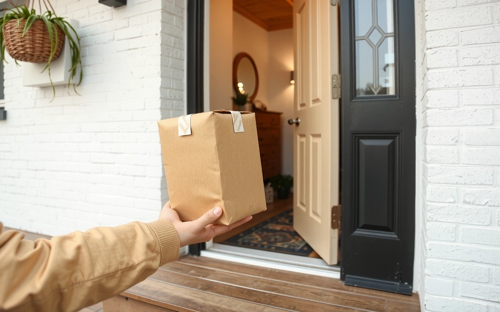 A customer reviewing their order details on a tablet, looking satisfied and confident